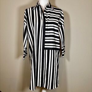Akris Punto Striped Shirtdress Tunic Size 8